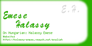 emese halassy business card